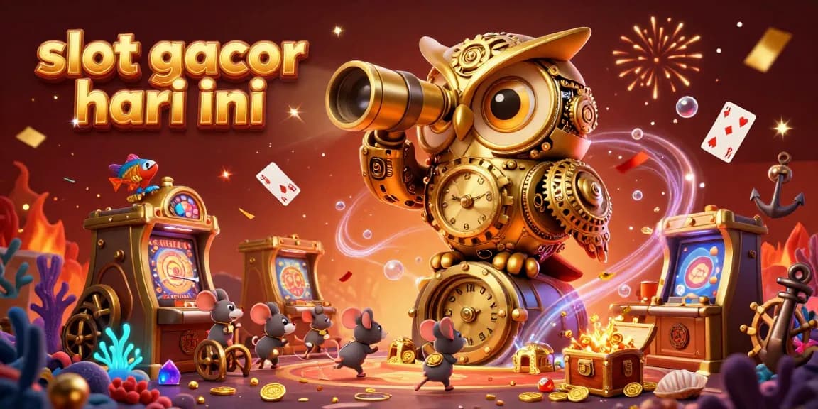 Experience the excitement of slot gacor hari ini with a vibrant casino scene filled with dynamic characters and treasures.