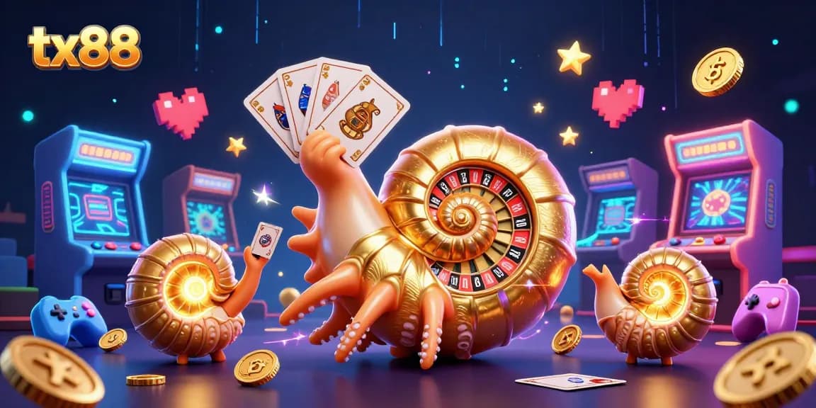 Experience tx88 thrills with a vibrant 3D casino illustration capturing gaming excitement and energy.