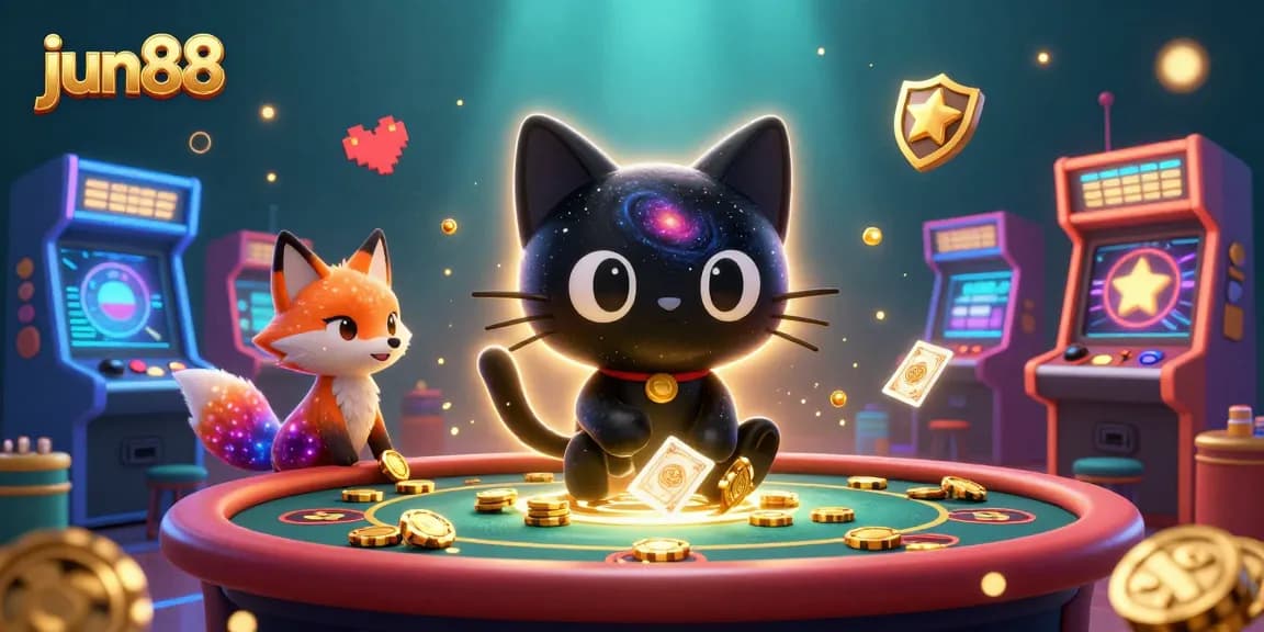 Experience thrilling gameplay at jun88 with a vibrant cosmic casino scene featuring animated characters.