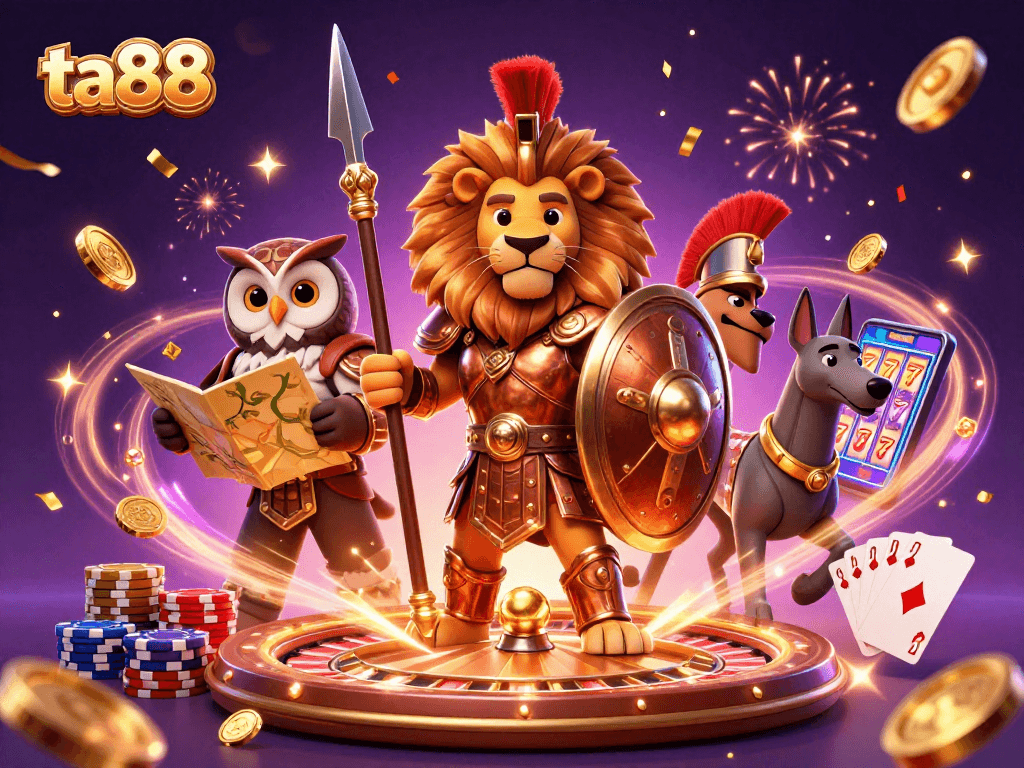 Experience exciting gameplay at ta88 with a vibrant casino scene filled with golden coins.