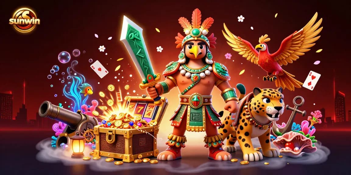 Experience the thrill of winning with sunwin slots and jackpots amidst vibrant casino elements.
