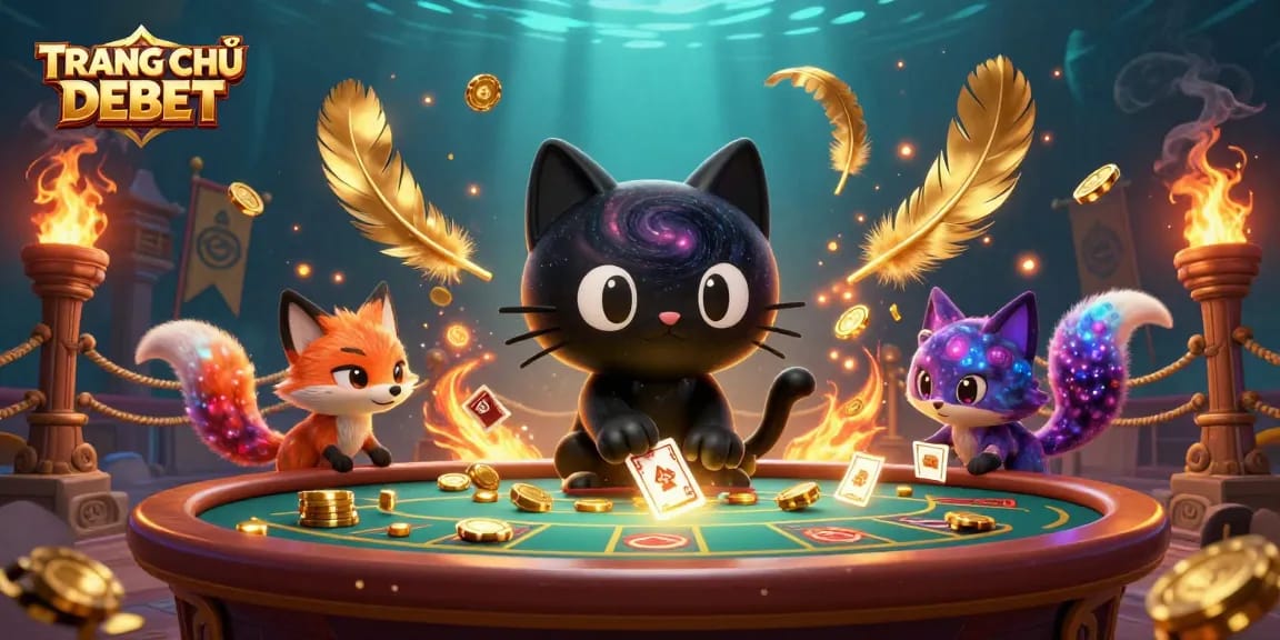 Bet on TRANG CHỦ DEBET with captivating cosmic casino theme featuring playful characters.