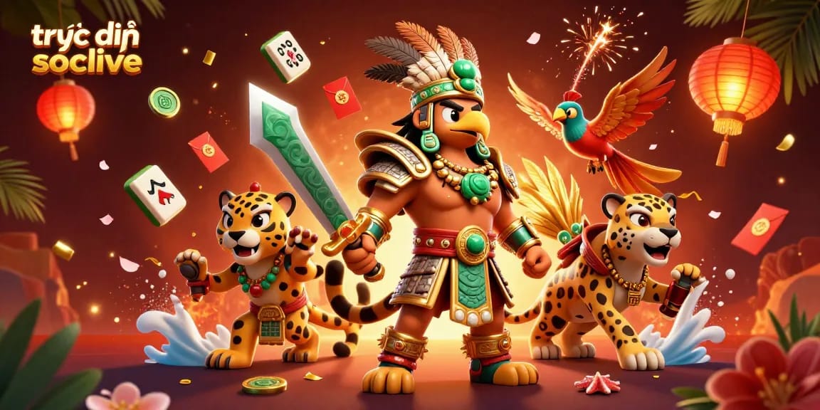 Experience direct viewing at Socolive with vibrant celebration elements and engaging characters.