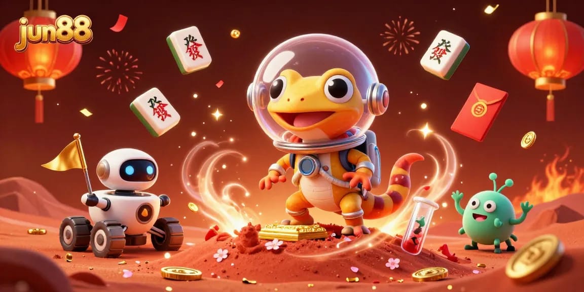 Experience thrilling adventures with jun88 at an imaginative casino in a Martian landscape.