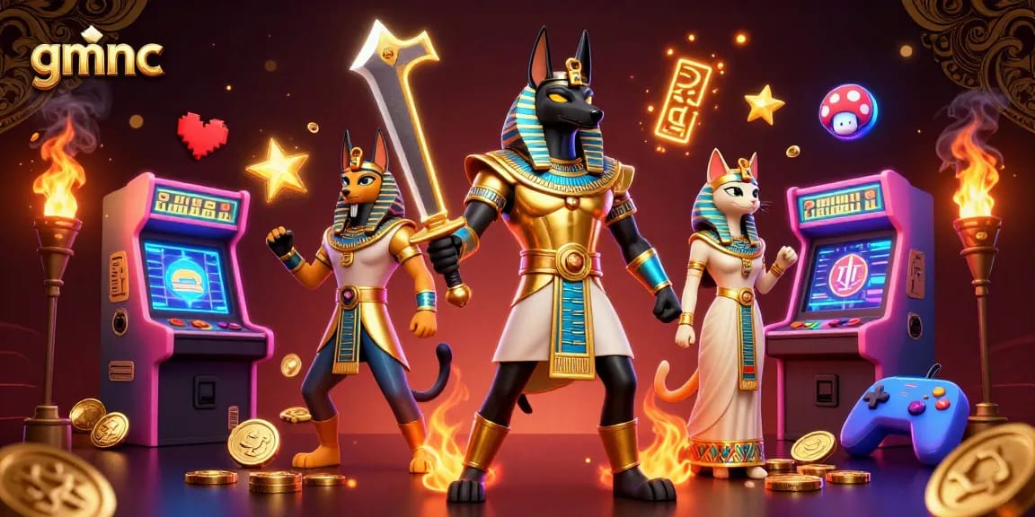 Engage with the exciting world of gmnc as you explore ancient Egyptian-themed elements in a vibrant casino setting.