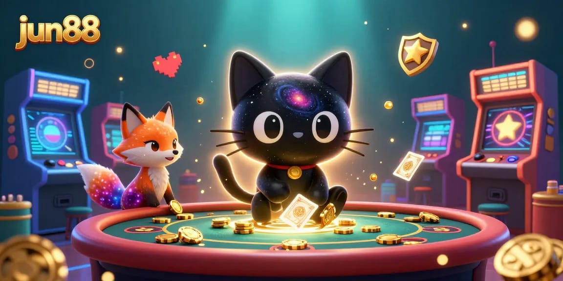 Experience thrilling gameplay at jun88 with a vibrant cosmic casino scene featuring animated characters.