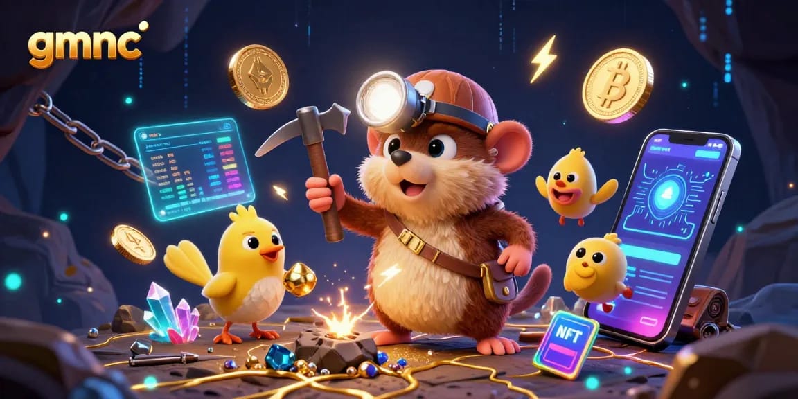 Experience the dynamic mining adventure with gmnc's treasure hunter mole amid a treasure-filled cave.