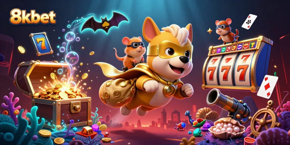 Experience exhilarating gaming adventures with 8kbet, featuring a superhero dog and treasures galore.