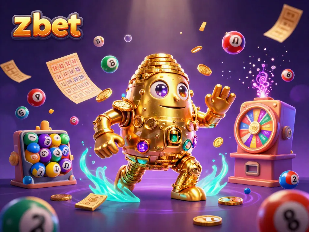 Experience z bet with an ultra-detailed 3D illustration of a golden golem in a vibrant casino