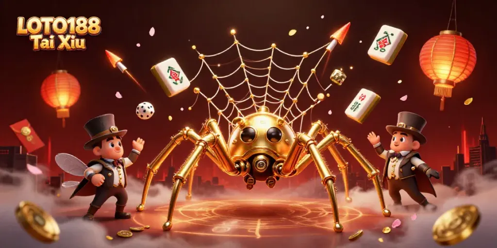 Experience thrilling LOTO188 Tai Xiu gameplay through an engaging 3D illustration of excitement and energy.