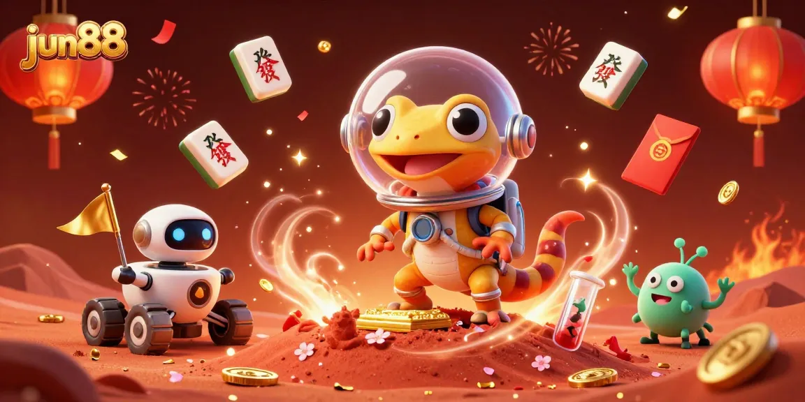 Experience thrilling adventures with jun88 at an imaginative casino in a Martian landscape.
