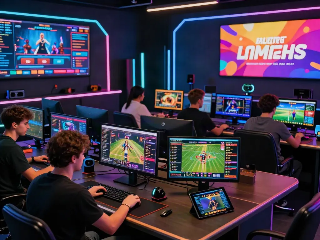Online gambling scene at https://red88.limited/ showcasing diverse players interacting with digital gaming interfaces.
