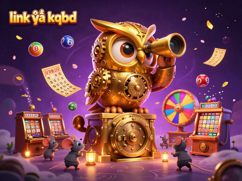Engage with link vào kqbd in a vibrant casino fantasy featuring a golden owl and lively gaming elements.