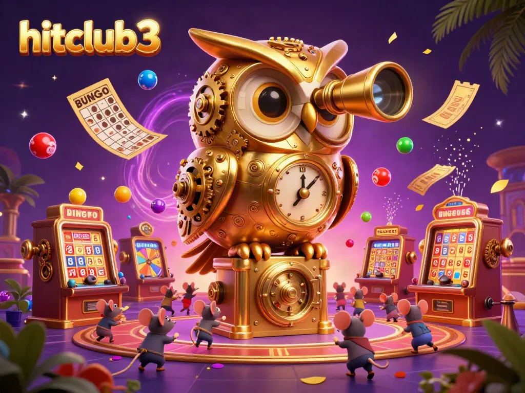Experience exhilarating gameplay at hitclub3 with a vibrant casino scene filled with dynamic characters and lucky lottery elements.