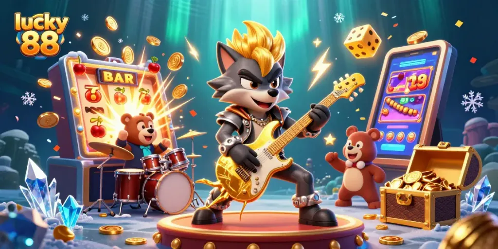 Experience the excitement of lucky 88 with a dazzling casino performance featuring dynamic characters and jackpot elements.