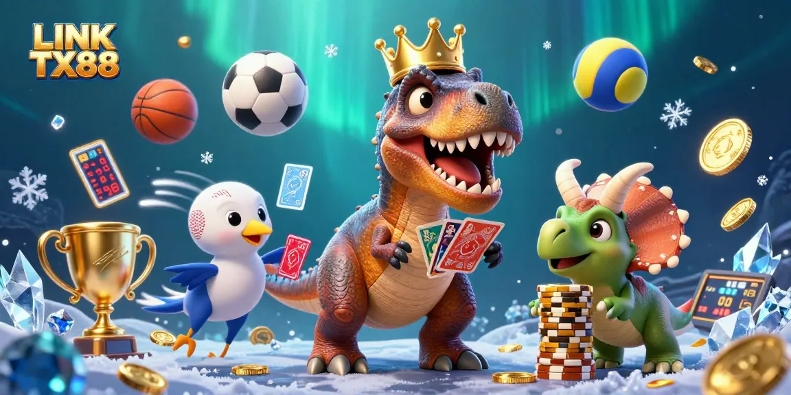 Experience thrilling gameplay with LINK TX88 as a T-Rex shuffles cards, pterodactyl assists, and triceratops stacks chips.