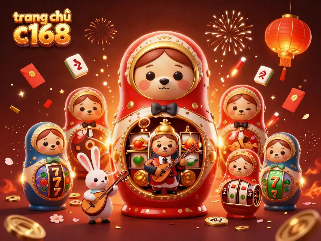 Experience excitement at trang chủ c168 with vivid casino elements and animated characters in celebration.