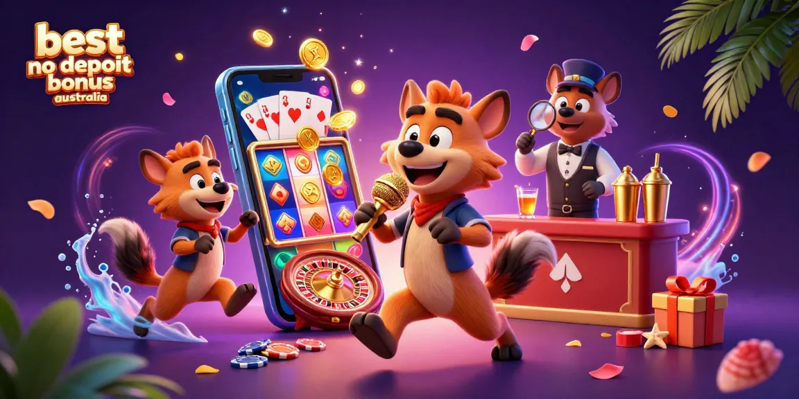 Experience the best no deposit bonus Australia with a vibrant casino scene featuring hyenas at play.