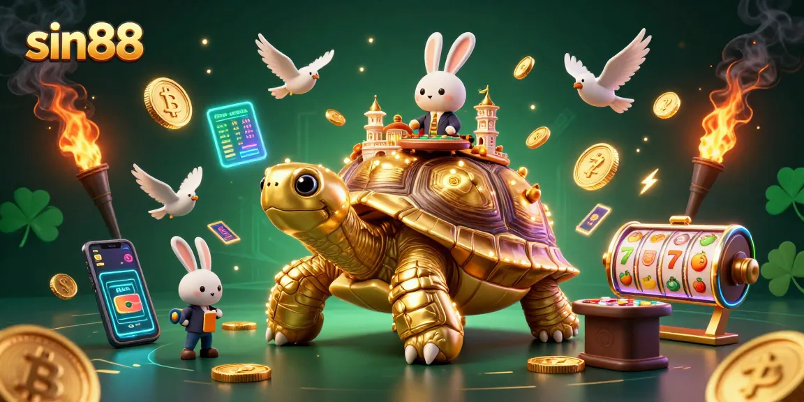 Engage in thrilling gameplay at sin88 with a golden tortoise casino and dynamic crypto elements.