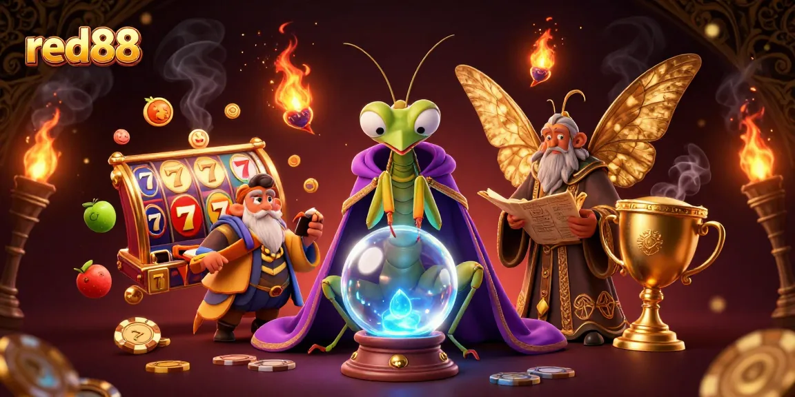 red88 offers a thrilling casino experience with stunning slot machine visuals and engaging characters.