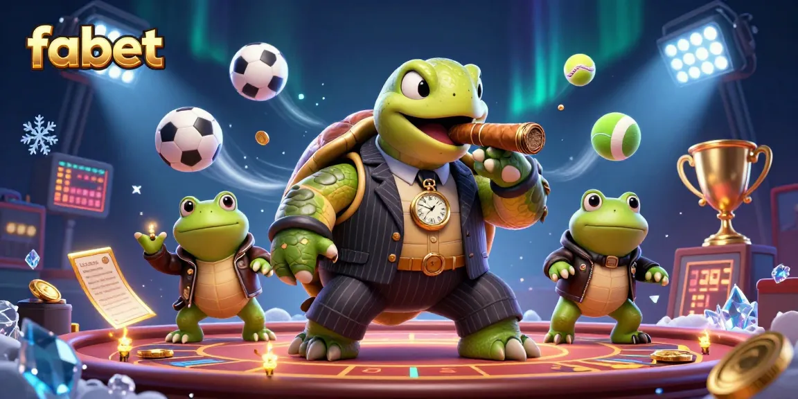 Engage with fabet by placing bets amidst a vibrant 3D casino scene featuring playful characters.