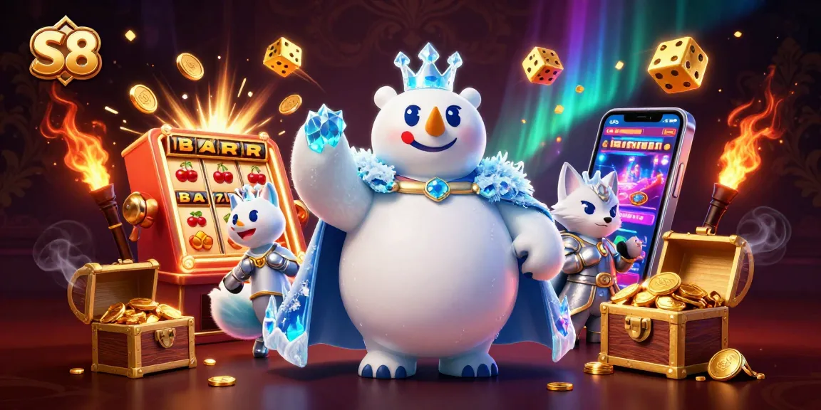 Catch stunning wins at S8 with the polar bear and fox in a vibrant casino fantasy.