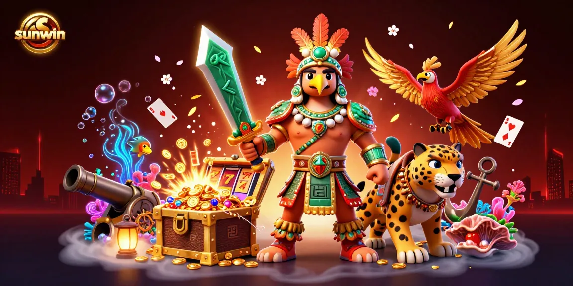 Experience the thrill of winning with sunwin slots and jackpots amidst vibrant casino elements.